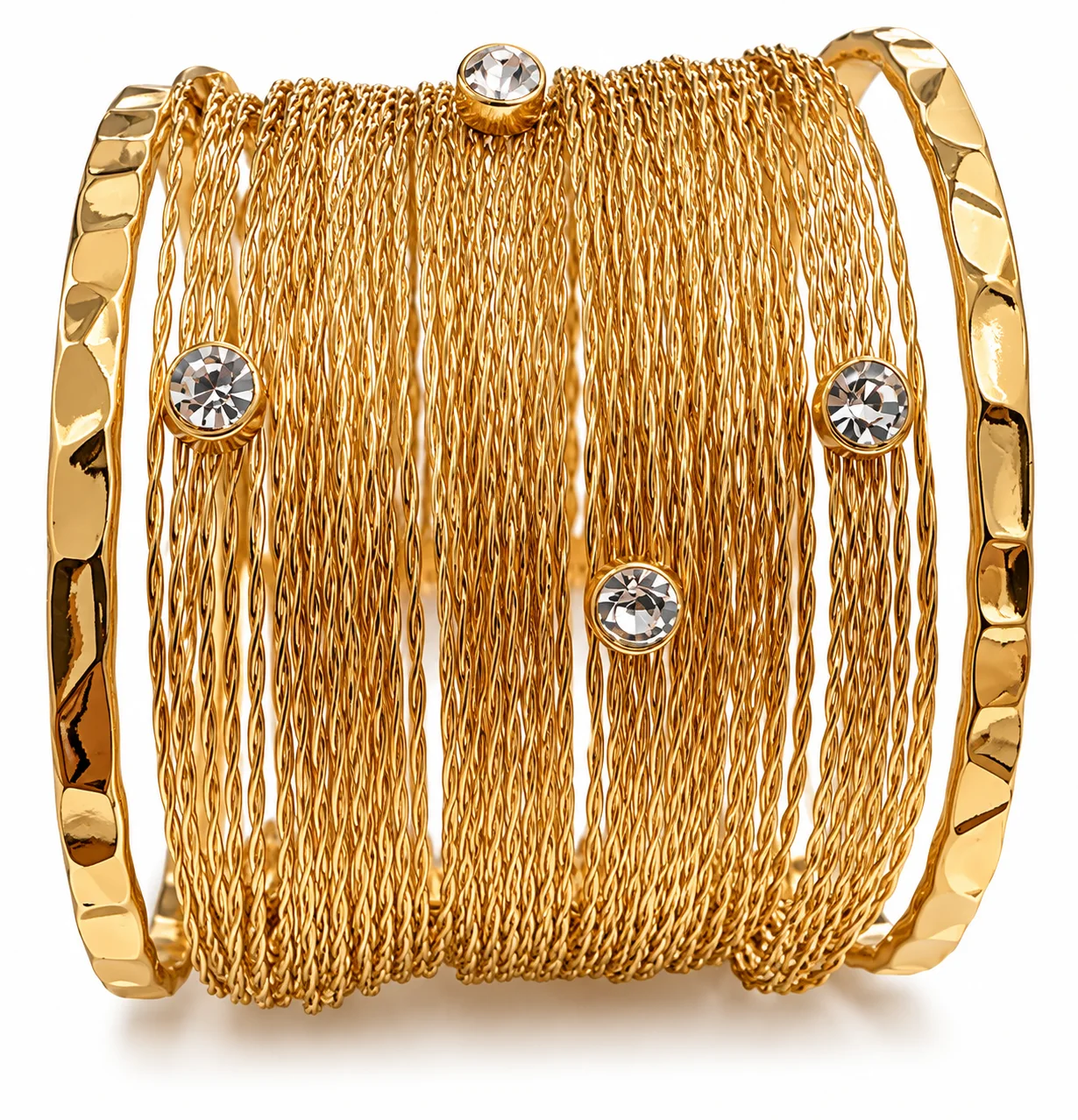 Foto 1 de Bracelete fios dourados com detalhes em strass