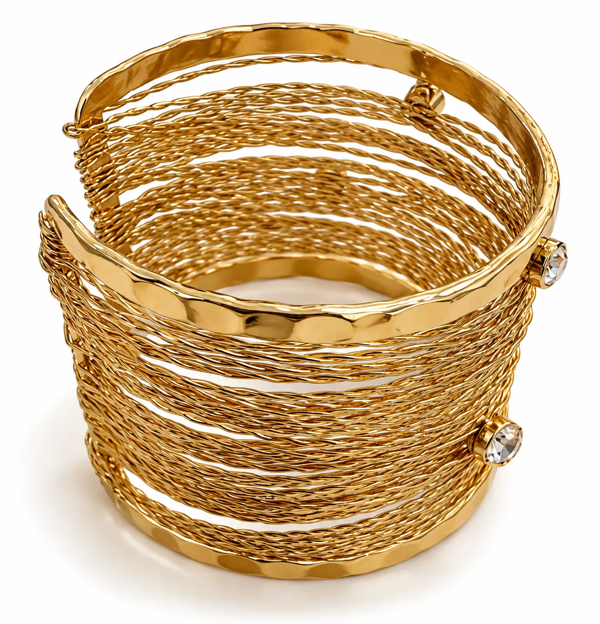 Foto 2 de Bracelete fios dourados com detalhes em strass